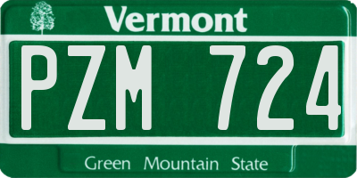 VT license plate PZM724