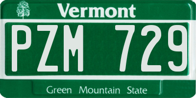 VT license plate PZM729