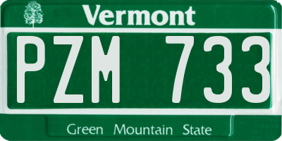 VT license plate PZM733