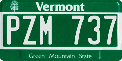 VT license plate PZM737