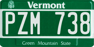 VT license plate PZM738
