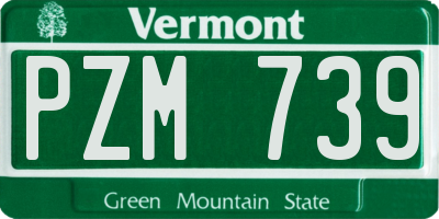 VT license plate PZM739