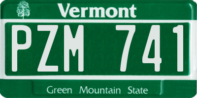 VT license plate PZM741