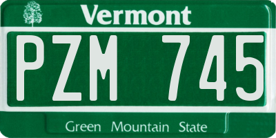 VT license plate PZM745