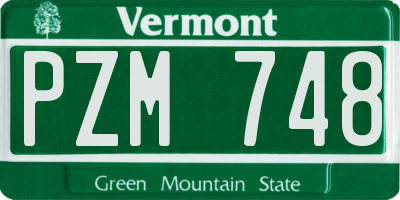 VT license plate PZM748