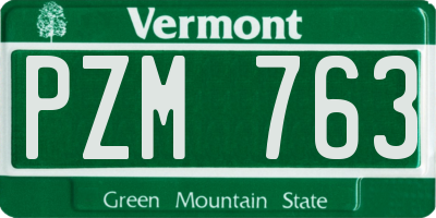 VT license plate PZM763