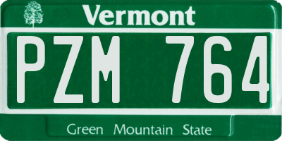 VT license plate PZM764