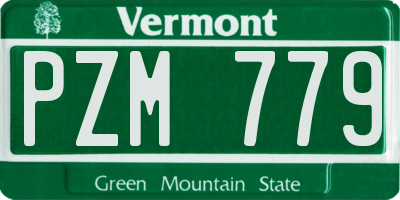 VT license plate PZM779