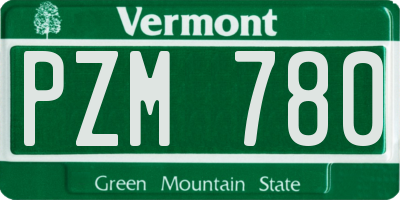 VT license plate PZM780