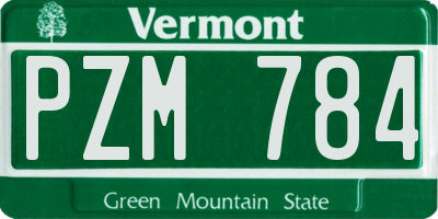 VT license plate PZM784