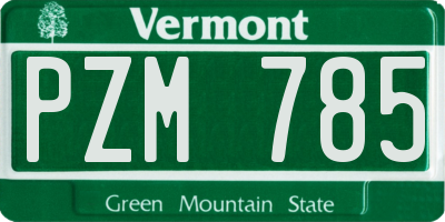 VT license plate PZM785