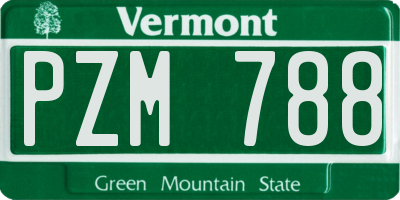 VT license plate PZM788