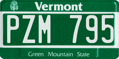 VT license plate PZM795