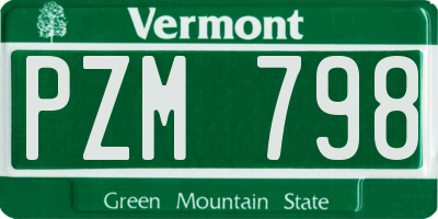 VT license plate PZM798