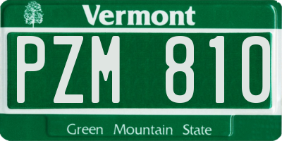 VT license plate PZM810