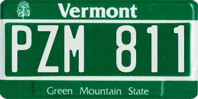 VT license plate PZM811