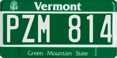 VT license plate PZM814