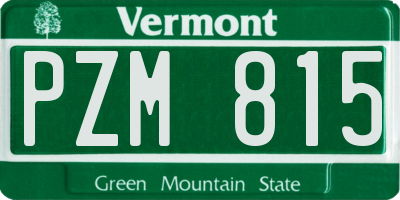 VT license plate PZM815