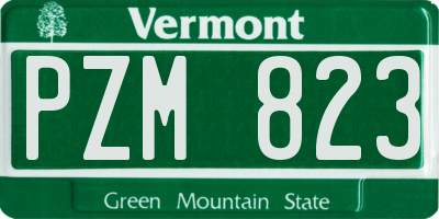 VT license plate PZM823