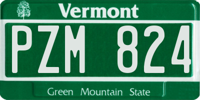 VT license plate PZM824
