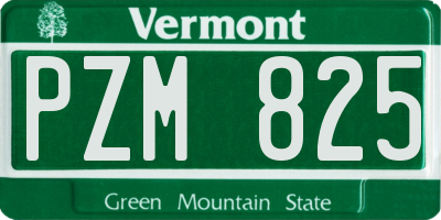 VT license plate PZM825