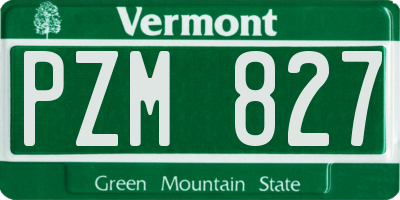 VT license plate PZM827