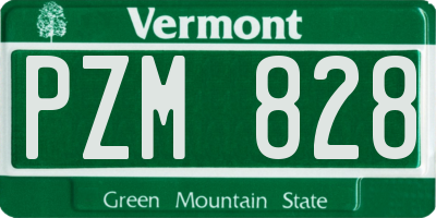 VT license plate PZM828