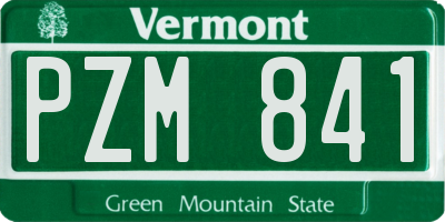 VT license plate PZM841