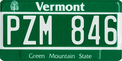 VT license plate PZM846