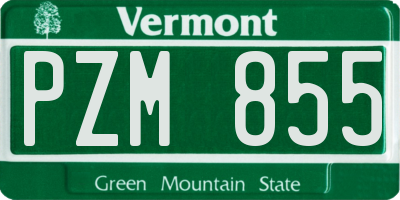 VT license plate PZM855