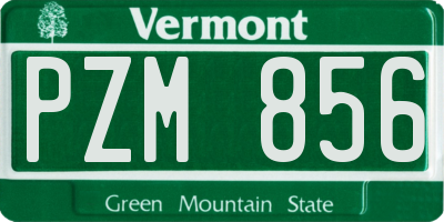 VT license plate PZM856