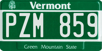 VT license plate PZM859