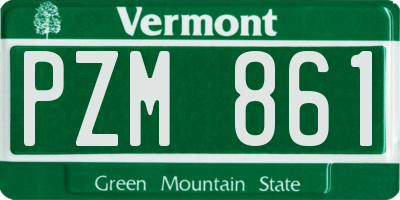 VT license plate PZM861