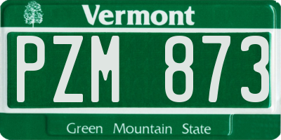 VT license plate PZM873