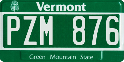 VT license plate PZM876