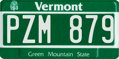 VT license plate PZM879