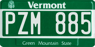 VT license plate PZM885