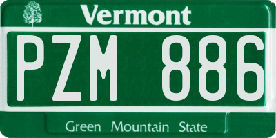VT license plate PZM886