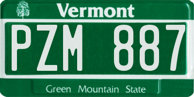 VT license plate PZM887