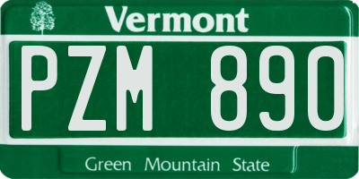 VT license plate PZM890
