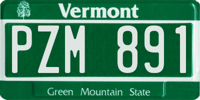 VT license plate PZM891