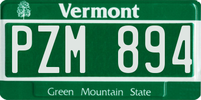 VT license plate PZM894