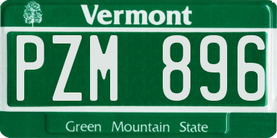 VT license plate PZM896
