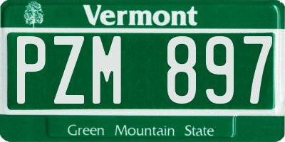 VT license plate PZM897