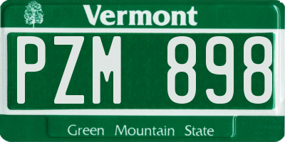 VT license plate PZM898