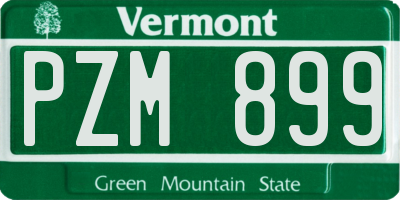 VT license plate PZM899