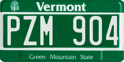 VT license plate PZM904