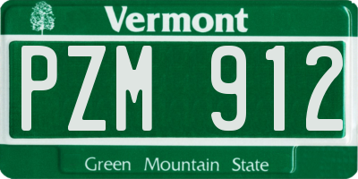 VT license plate PZM912
