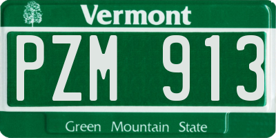 VT license plate PZM913