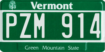 VT license plate PZM914